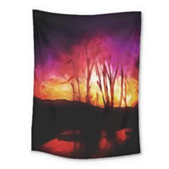 Fall Forest Background Medium Tapestry by Simbadda