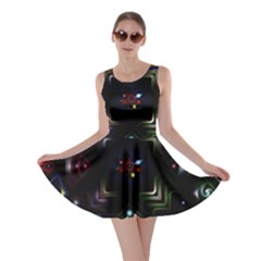 Geometric Line Art Background In Multi Colours Skater Dress by Simbadda