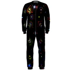 Geometric Line Art Background In Multi Colours Onepiece Jumpsuit (men)  by Simbadda