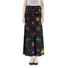 Geometric Line Art Background In Multi Colours Maxi Skirts by Simbadda