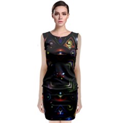 Geometric Line Art Background In Multi Colours Classic Sleeveless Midi Dress by Simbadda