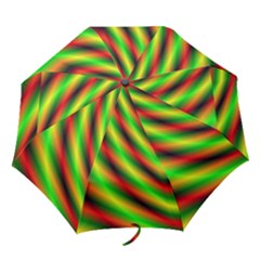 Neon Color Fractal Lines Folding Umbrellas by Simbadda