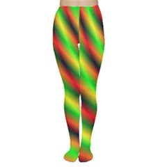 Neon Color Fractal Lines Women s Tights by Simbadda