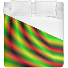 Neon Color Fractal Lines Duvet Cover (king Size) by Simbadda