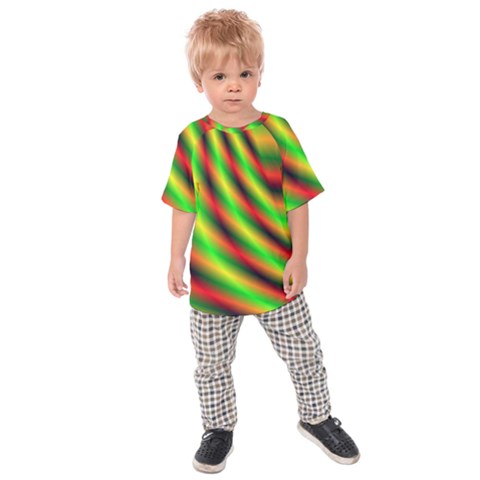 Neon Color Fractal Lines Kids  Raglan Tee by Simbadda