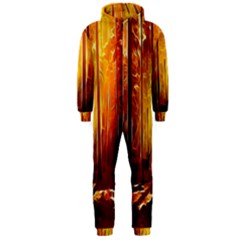 Artistic Effect Fractal Forest Background Hooded Jumpsuit (men)  by Simbadda