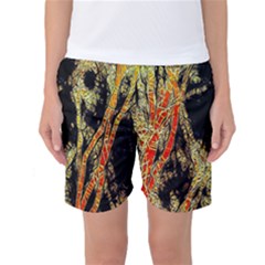 Artistic Effect Fractal Forest Background Women s Basketball Shorts by Simbadda