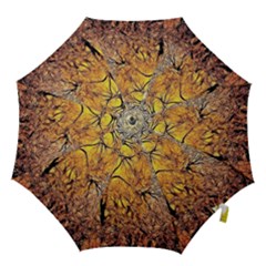 Summer Sun Set Fractal Forest Background Hook Handle Umbrellas (medium) by Simbadda