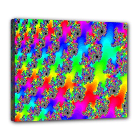 Digital Rainbow Fractal Deluxe Canvas 24  X 20   by Simbadda