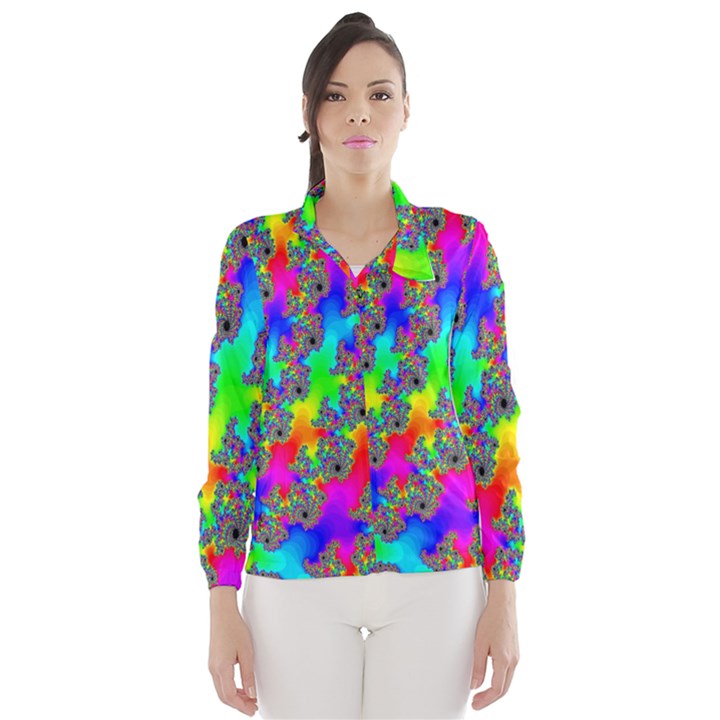 Digital Rainbow Fractal Wind Breaker (Women)