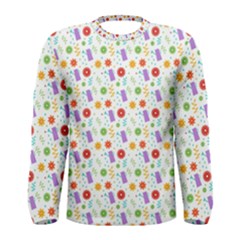 Decorative Spring Flower Pattern Men s Long Sleeve Tee by TastefulDesigns