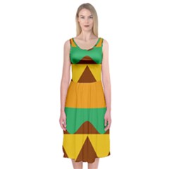 Hamburger Bread Food Cheese Midi Sleeveless Dress by Simbadda