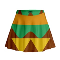 Hamburger Bread Food Cheese Mini Flare Skirt by Simbadda