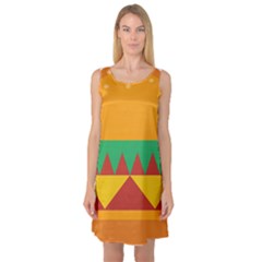 Burger Bread Food Cheese Vegetable Sleeveless Satin Nightdress by Simbadda