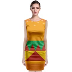 Burger Bread Food Cheese Vegetable Classic Sleeveless Midi Dress by Simbadda