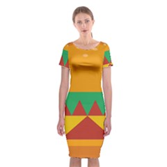 Burger Bread Food Cheese Vegetable Classic Short Sleeve Midi Dress by Simbadda