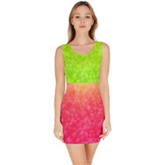 Colorful Abstract Triangles Pattern  Sleeveless Bodycon Dress by TastefulDesigns