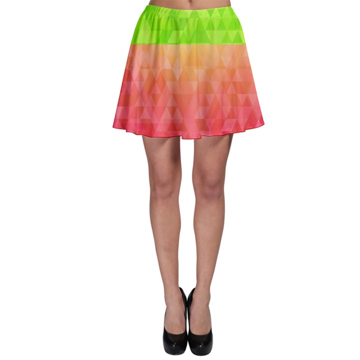 Colorful Abstract Triangles Pattern  Skater Skirt