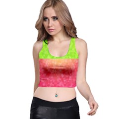 Colorful Abstract Triangles Pattern  Racer Back Crop Top by TastefulDesigns