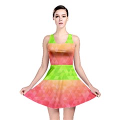 Colorful Abstract Triangles Pattern  Reversible Skater Dress by TastefulDesigns