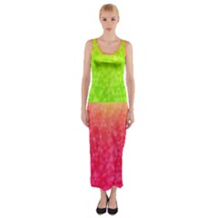 Colorful Abstract Triangles Pattern  Fitted Maxi Dress by TastefulDesigns