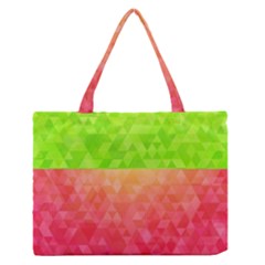 Colorful Abstract Triangles Pattern  Medium Zipper Tote Bag by TastefulDesigns