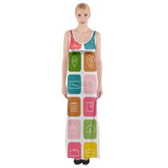 Icons Vector Maxi Thigh Split Dress by Simbadda