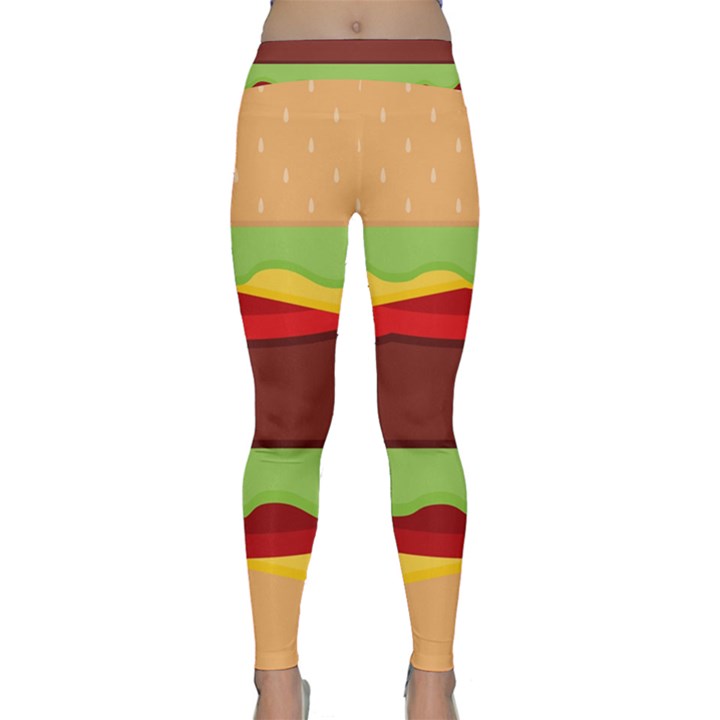 Vector Burger Time Background Classic Yoga Leggings