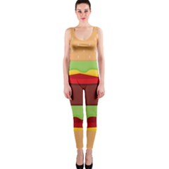 Vector Burger Time Background Onepiece Catsuit