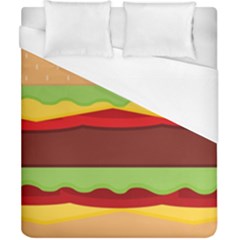 Vector Burger Time Background Duvet Cover (California King Size)