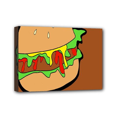 Burger Double Mini Canvas 7  X 5  by Simbadda