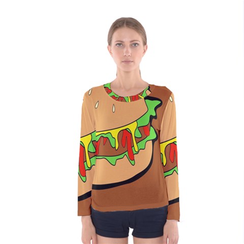 Burger Double Women s Long Sleeve Tee by Simbadda