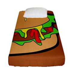 Burger Double Fitted Sheet (single Size) by Simbadda