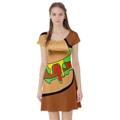 Burger Double Short Sleeve Skater Dress by Simbadda