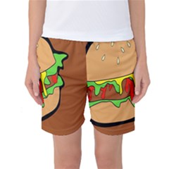 Burger Double Women s Basketball Shorts by Simbadda