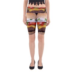 Abstract Barbeque Bbq Beauty Beef Yoga Cropped Leggings by Simbadda