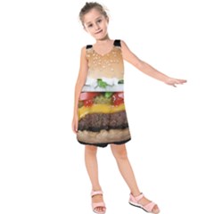 Abstract Barbeque Bbq Beauty Beef Kids  Sleeveless Dress by Simbadda