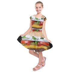 Abstract Barbeque Bbq Beauty Beef Kids  Short Sleeve Dress by Simbadda