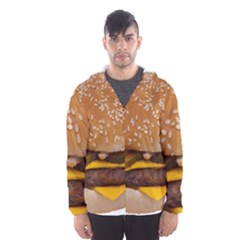 Cheeseburger On Sesame Seed Bun Hooded Wind Breaker (men) by Simbadda