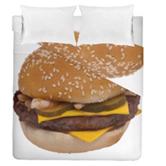 Cheeseburger On Sesame Seed Bun Duvet Cover Double Side (queen Size) by Simbadda