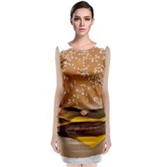 Cheeseburger On Sesame Seed Bun Classic Sleeveless Midi Dress by Simbadda