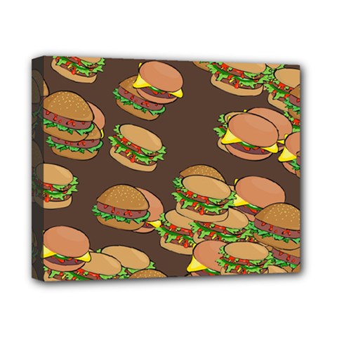 A Fun Cartoon Cheese Burger Tiling Pattern Canvas 10  X 8  by Simbadda