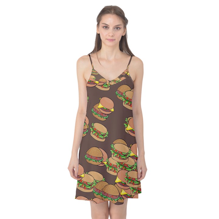 A Fun Cartoon Cheese Burger Tiling Pattern Camis Nightgown