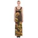 A Fun Cartoon Cheese Burger Tiling Pattern Maxi Thigh Split Dress View1