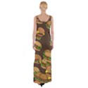 A Fun Cartoon Cheese Burger Tiling Pattern Maxi Thigh Split Dress View2