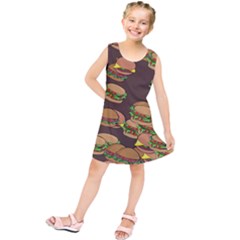 A Fun Cartoon Cheese Burger Tiling Pattern Kids  Tunic Dress by Simbadda