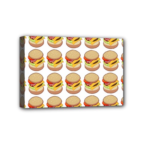 Hamburger Pattern Mini Canvas 6  x 4 