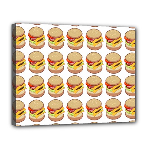 Hamburger Pattern Canvas 14  x 11 