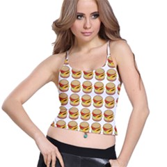 Hamburger Pattern Spaghetti Strap Bra Top