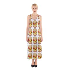 Hamburger Pattern Sleeveless Maxi Dress